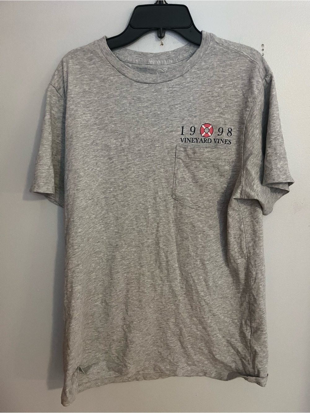 Vineyard Vines‎ Gray Short Sleeve Pocket Tee with Lifebuoy Logo